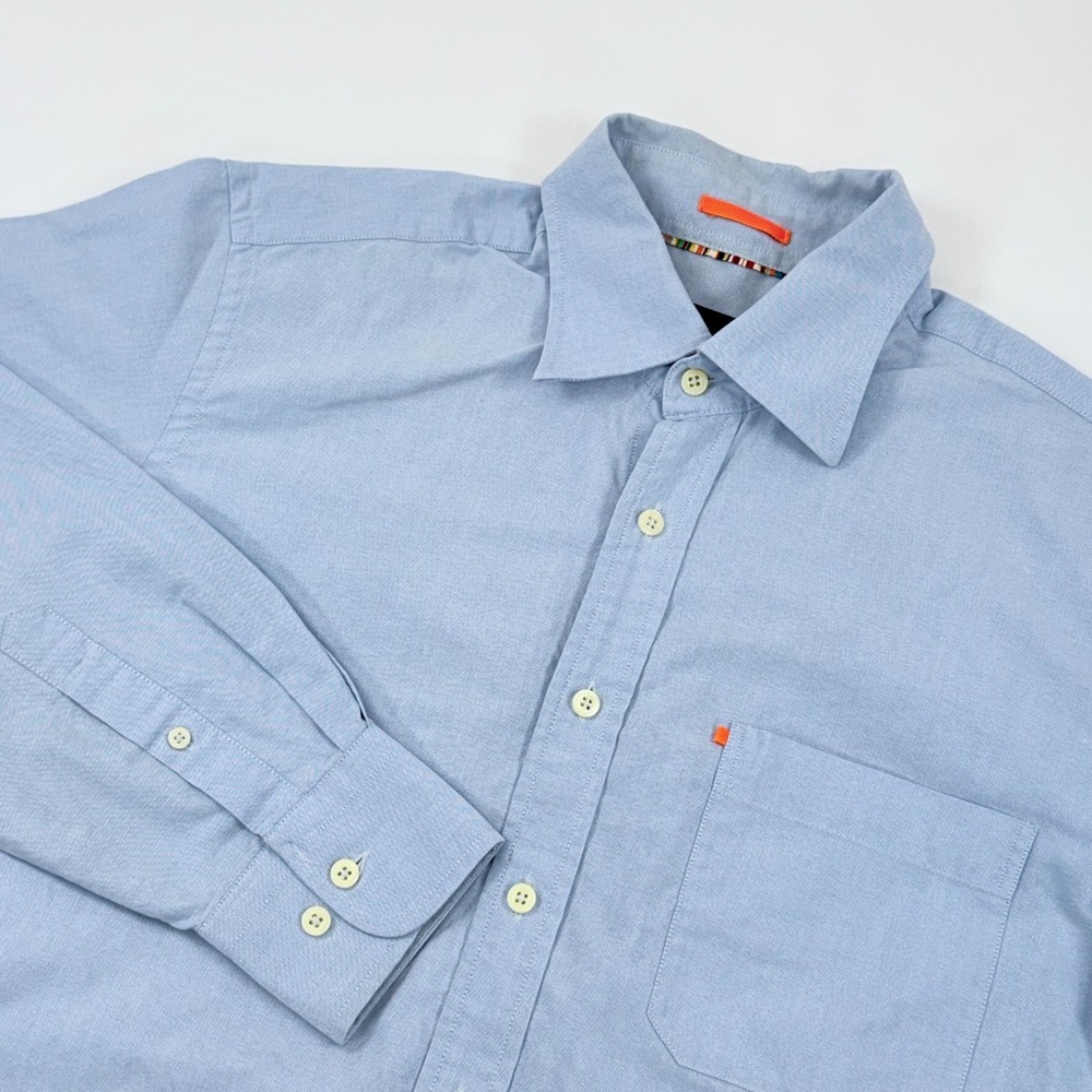 Paul Smith London Oxford Dress Shirt Men 16.5 42 Blue Long Sleeve Button Up READ